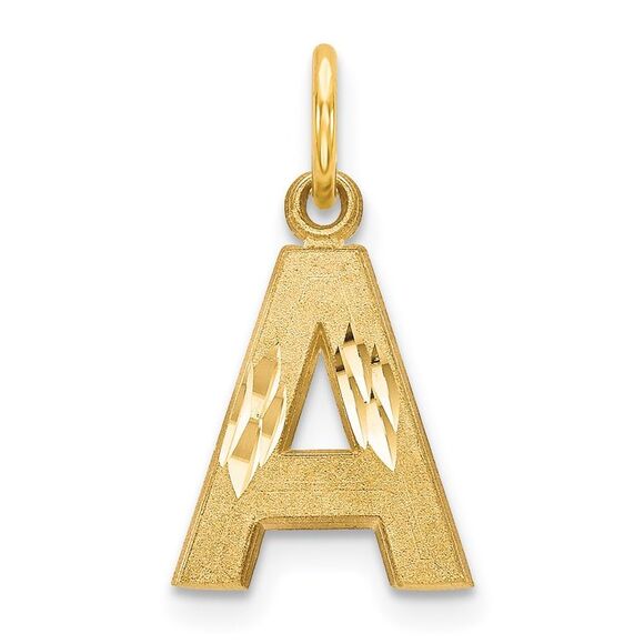 14k Yellow Gold Letter A Initial Charm